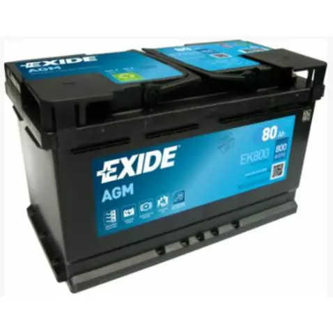 Akumulator EXIDE EK800 80Ah 800A 12V P+ AGM Start-Stop